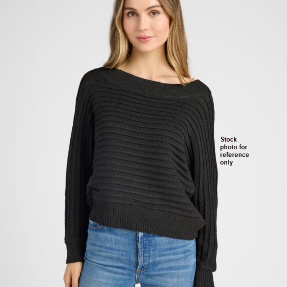 Cozy Casual Ribbed Off Shoulder Dolman Pullover